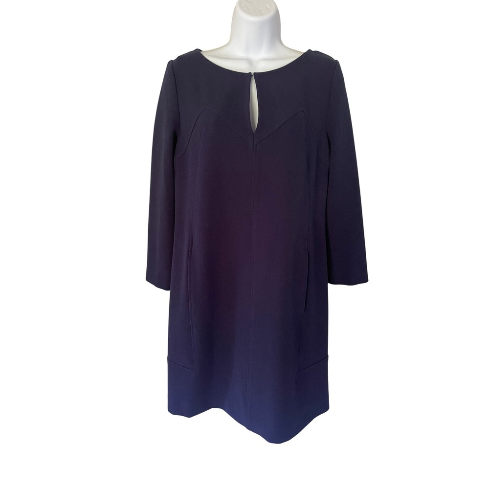 Lela Rose Navy Blue Dress Keyhole‎ Neckline Career Casual Size 4